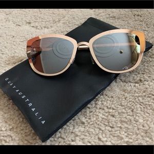 Quay Rose Gold Mirror Sunglasses